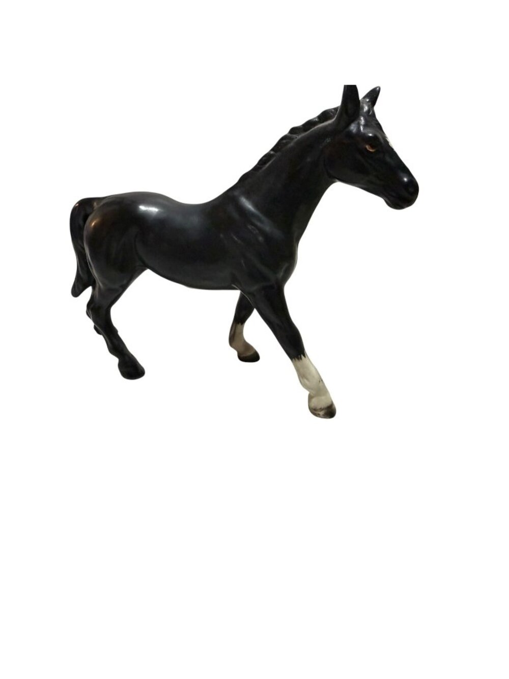 Relco Vintage Ceramic Hand Painted Black Horse Figurine Collectible Japan
